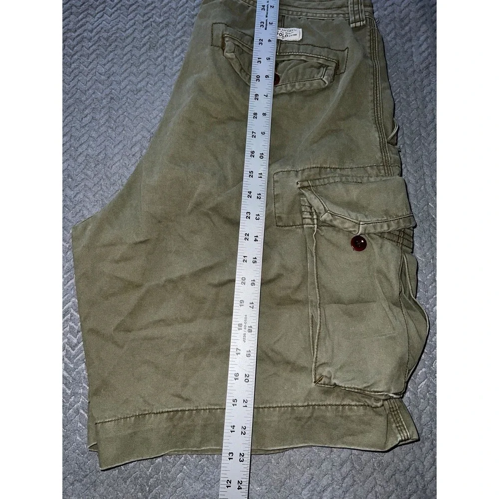 Polo Ralph Lauren Mens Distressed Army Green Cargo Shorts Size 36